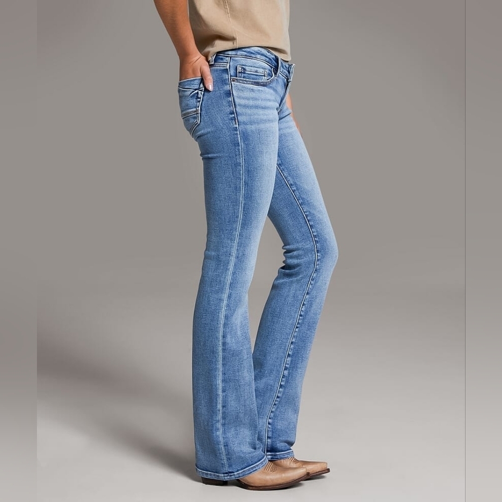 BKE Stella Tailored Boot Stretch Jean Low Rise Western Boho Size 31x33.5 - Picture 8 of 16